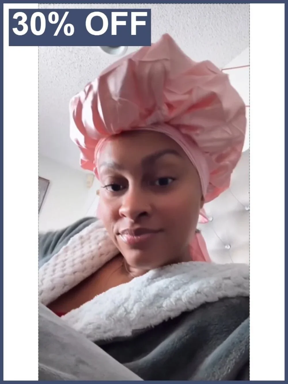 Silk Satin Sleep Bonnet with Long Tie Straps for Curly Natural Hair | Double